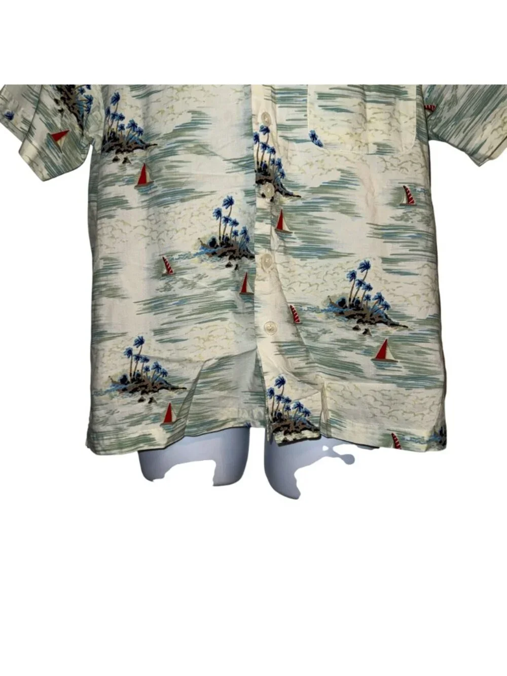 VTG Bubba Gump Button Front Shirt Mens S Hawaiian Lt Dans Aloha Gear Vacation - Picture 3 of 7